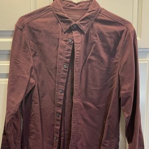 All saints men’s button down maroon Slim fit